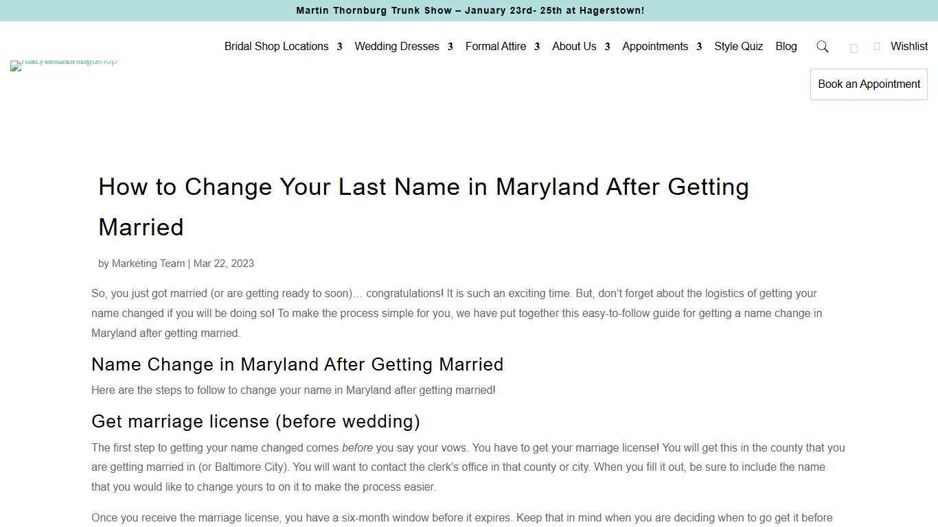 How To Change Your Last Name In Maryland After Getting Married