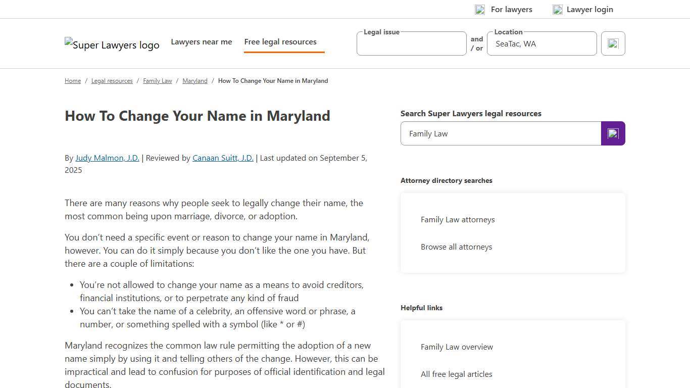 How To Change Your Name in Maryland | Super Lawyers